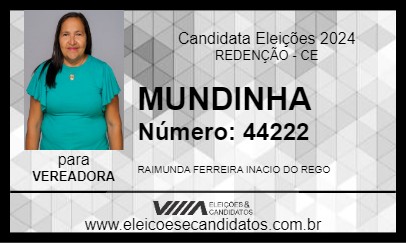 Candidato MUNDINHA 2024 - REDENÇÃO - Eleições