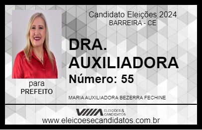 Candidato DRA. AUXILIADORA 2024 - BARREIRA - Eleições