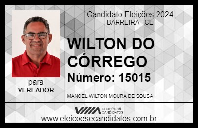 Candidato WILTON DO CÓRREGO 2024 - BARREIRA - Eleições