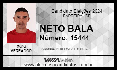 Candidato NETO BALA 2024 - BARREIRA - Eleições