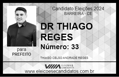 Candidato DR THIAGO REGES 2024 - BARREIRA - Eleições