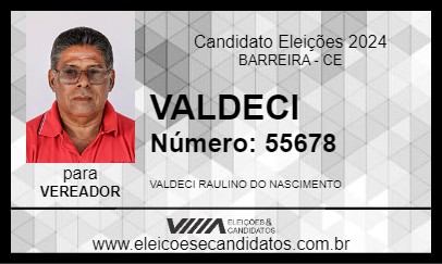 Candidato VALDECI 2024 - BARREIRA - Eleições