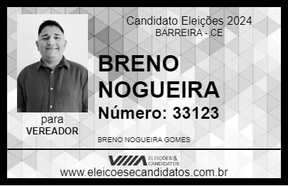 Candidato BRENO NOGUEIRA 2024 - BARREIRA - Eleições