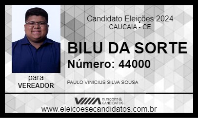 Candidato BILU DA SORTE 2024 - CAUCAIA - Eleições