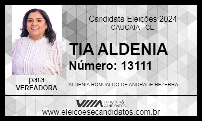 Candidato TIA ALDENIA 2024 - CAUCAIA - Eleições