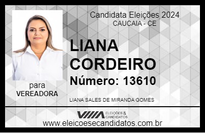 Candidato LIANA CORDEIRO 2024 - CAUCAIA - Eleições