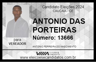 Candidato ANTONIO DAS PORTEIRAS 2024 - CAUCAIA - Eleições