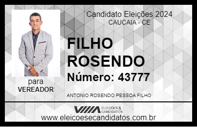 Candidato FILHO ROSENDO 2024 - CAUCAIA - Eleições