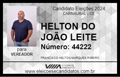 Candidato HELTON DO JOÃO LEITE 2024 - CARNAUBAL - Eleições