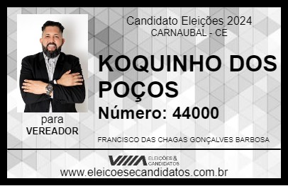 Candidato KOQUINHO DOS POÇOS 2024 - CARNAUBAL - Eleições