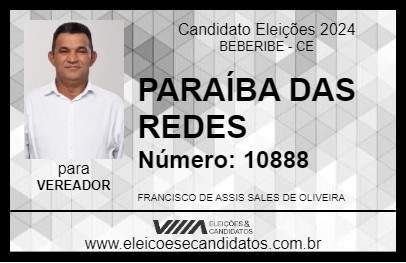 Candidato PARAÍBA DAS REDES 2024 - BEBERIBE - Eleições