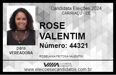 Candidato ROSE VALENTIM 2024 - CARIRIAÇU - Eleições