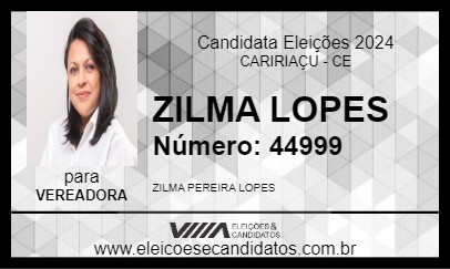 Candidato ZILMA LOPES 2024 - CARIRIAÇU - Eleições