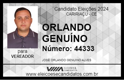 Candidato ORLANDO GENUÍNO 2024 - CARIRIAÇU - Eleições