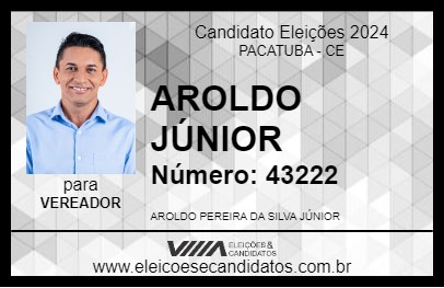 Candidato AROLDO JÚNIOR 2024 - PACATUBA - Eleições