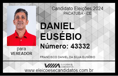 Candidato DANIEL EUSÉBIO 2024 - PACATUBA - Eleições