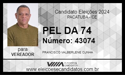 Candidato PEL DA 74 2024 - PACATUBA - Eleições