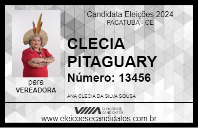 Candidato CLECIA PITAGUARY 2024 - PACATUBA - Eleições