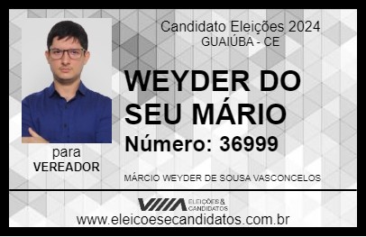 Candidato WEYDER DO SEU MÁRIO 2024 - GUAIÚBA - Eleições