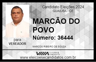 Candidato MARCÃO DO POVO 2024 - GUAIÚBA - Eleições