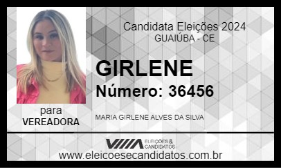 Candidato GIRLENE 2024 - GUAIÚBA - Eleições