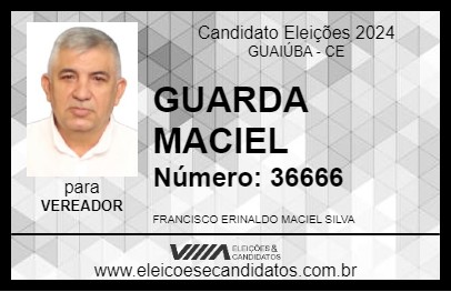 Candidato GUARDA MACIEL 2024 - GUAIÚBA - Eleições