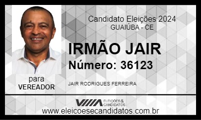 Candidato IRMÃO JAIR 2024 - GUAIÚBA - Eleições