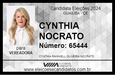 Candidato CYNTHIA NOCRATO 2024 - GUAIÚBA - Eleições