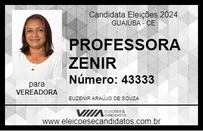 Candidato PROFESSORA ZENIR 2024 - GUAIÚBA - Eleições