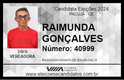 Candidato RAIMUNDA GONÇALVES 2024 - PACUJÁ - Eleições