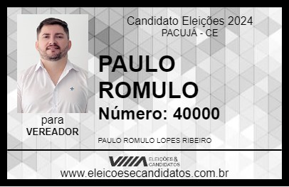 Candidato PAULO ROMULO 2024 - PACUJÁ - Eleições