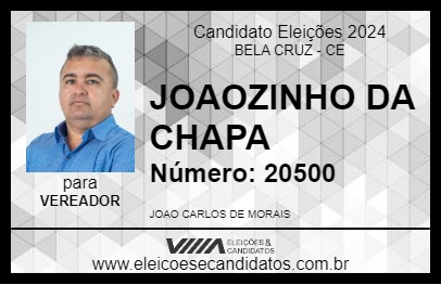 Candidato JOAOZINHO DA CHAPA 2024 - BELA CRUZ - Eleições