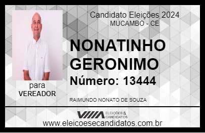 Candidato NONATO JERÔNIMO 2024 - MUCAMBO - Eleições