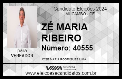 Candidato ZÉ MARIA RIBEIRO 2024 - MUCAMBO - Eleições