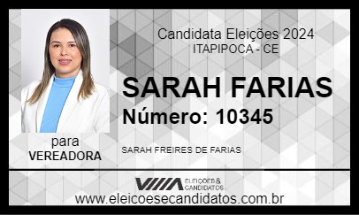 Candidato SARAH FARIAS 2024 - ITAPIPOCA - Eleições