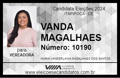 Candidato VANDA MAGALHAES 2024 - ITAPIPOCA - Eleições