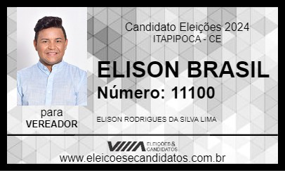 Candidato ELISON BRASIL 2024 - ITAPIPOCA - Eleições