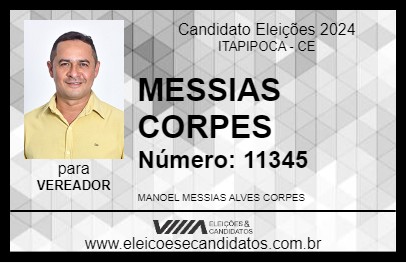 Candidato MESSIAS CORPES 2024 - ITAPIPOCA - Eleições