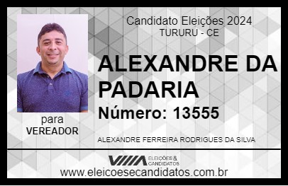 Candidato ALEXANDRE DA PADARIA 2024 - TURURU - Eleições