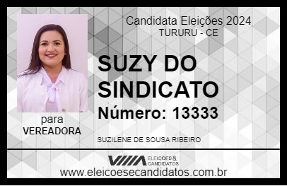 Candidato SUZY DO SINDICATO 2024 - TURURU - Eleições