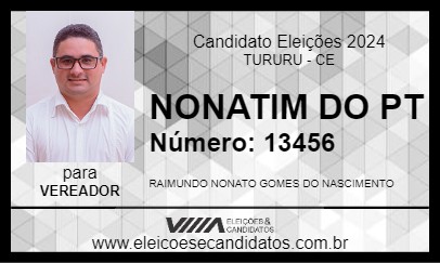 Candidato NONATIM DO PT 2024 - TURURU - Eleições