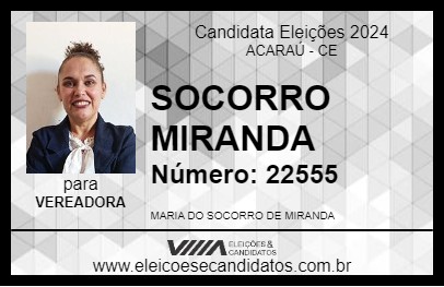 Candidato SOCORRO MIRANDA 2024 - ACARAÚ - Eleições