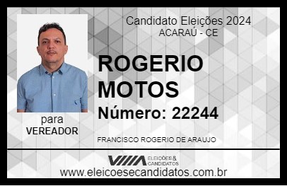 Candidato ROGERIO MOTOS 2024 - ACARAÚ - Eleições