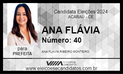 Candidato ANA FLÁVIA 2024 - ACARAÚ - Eleições