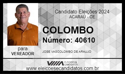 Candidato COLOMBO 2024 - ACARAÚ - Eleições