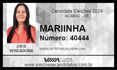 Candidato MARIINHA 2024 - ACARAÚ - Eleições