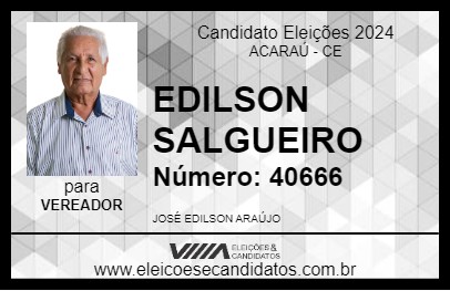 Candidato EDILSON SALGUEIRO 2024 - ACARAÚ - Eleições