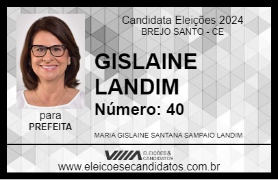 Candidato GISLAINE LANDIM 2024 - BREJO SANTO - Eleições