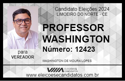 Candidato PROFESSOR WASHINGTON 2024 - LIMOEIRO DO NORTE - Eleições