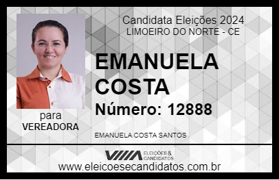 Candidato EMANUELA COSTA 2024 - LIMOEIRO DO NORTE - Eleições